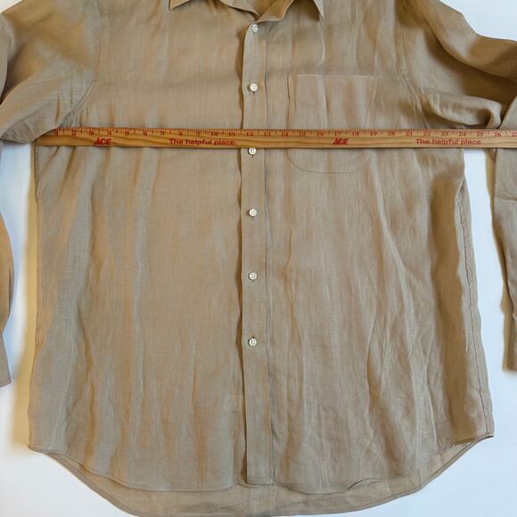 Ralph Lauren Purple Label Men's 100% Linen Long Sleeve Dress Shirt Size 16.5 XL - Picture 5 of 15